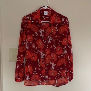 CAbi Red Floral Women's Top
